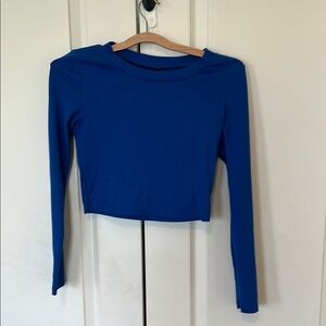 SHEIN Blue Fitted Crop Top